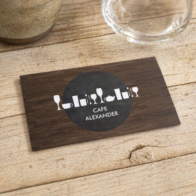 Bageri, Bar, Café Liv på rustik bakgrund Visitkort (Skapare uppladdad)
