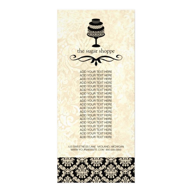 Bageri Boutique-produktrackkort Reklamkort (Framsidan)