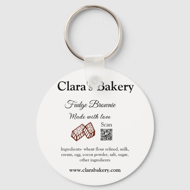 Bageri (brownie) tillsätter ingredienser som tillv nyckelring (Framsida)