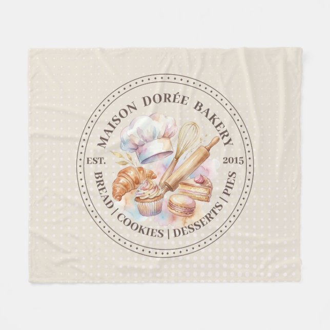 Bageri Butik Konditor Efterrätter Godis Tårta Baga Fleecefilt (Framsidan (Horisontell))
