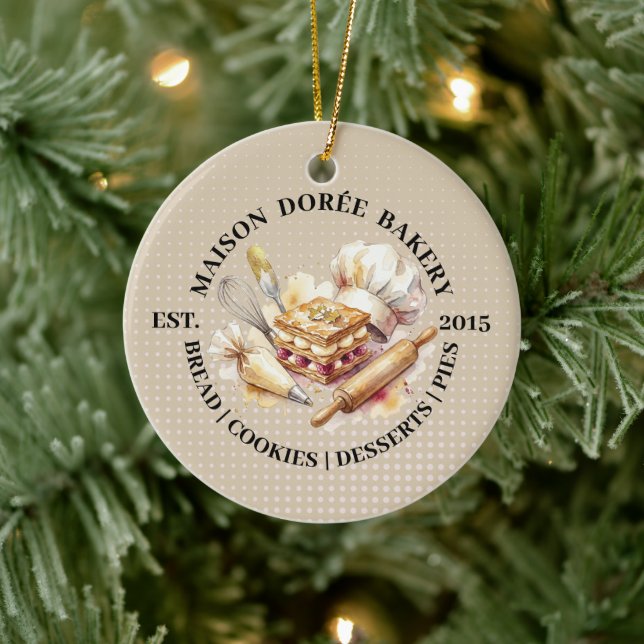 Bageri Butik Konditor Efterrätter Godis Tårta Baga Julgransprydnad Keramik (Träd)