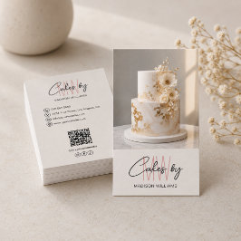 Bageri Cake Konditor Monogram Logotyp QR Visitkort