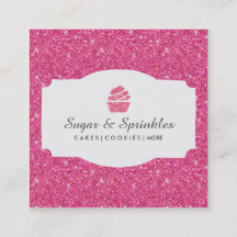 Bageri- & cateringglittervisitkortar (rosor)