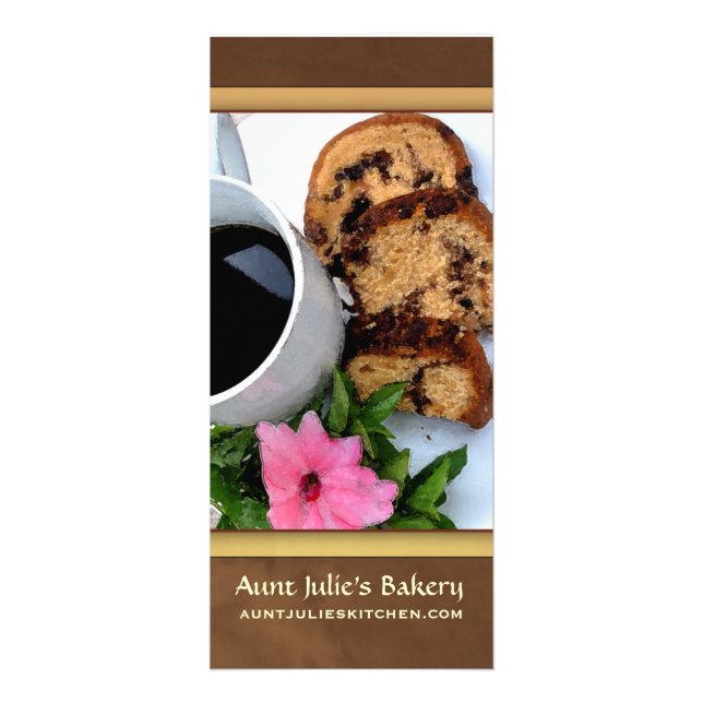 Bageri-/coffee shopannonsering reklamkort (Framsidan)