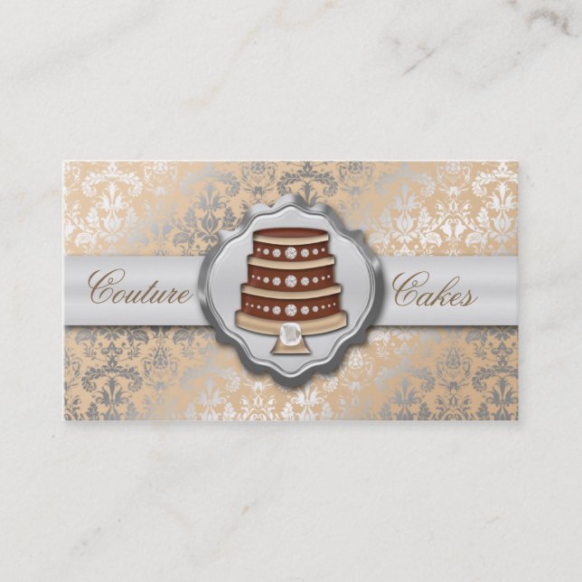 Bageri för tårta för kräm- tårtaCouture Glitzy Visitkort (Framsida)