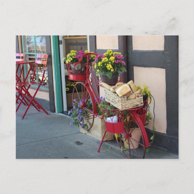 Bageri i Bicycle Basket vid Solvang i Färg Vykort (Framsida)