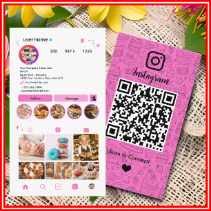 Bageri Instagram Chef Rosa & Vit Tårta Bageri QR Visitkort