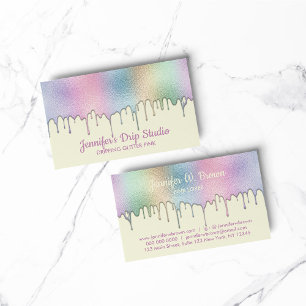 Bageri Konditor Abstrakt Regnbåge Målning beige Visitkort