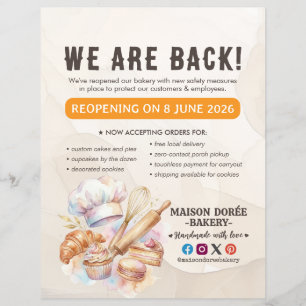 Bageri Konditor Bakar Catering Stor Återöppning Reklamblad