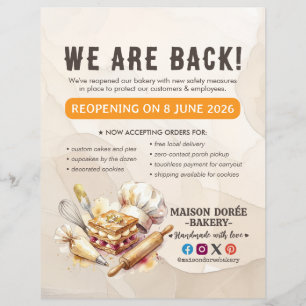 Bageri Konditor Bakning Catering Stora Återöppning Reklamblad