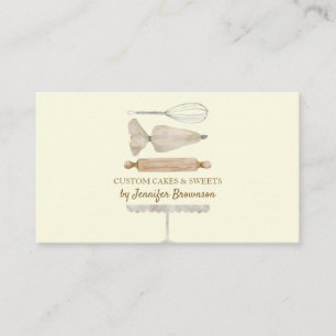 Bageri Konditor Kreativ Tårta beige vanilj Visitkort