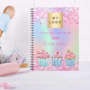 Bageri konditori glitter cupcakes namn anteckningsbok