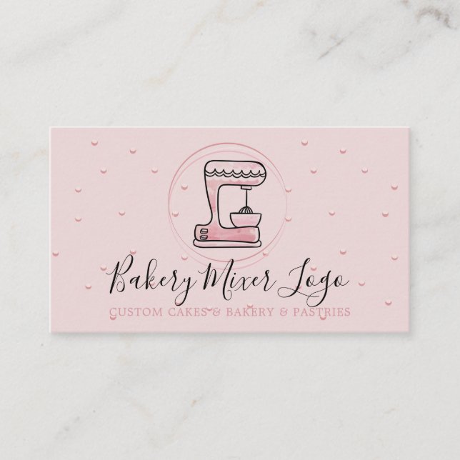 Bageri konditori Patisserie logotyp Cirkel rosa Visitkort (Framsida)