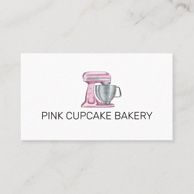 Bageri konditorivaror Cupcake Rosa Mixer Visitkort (Framsida)