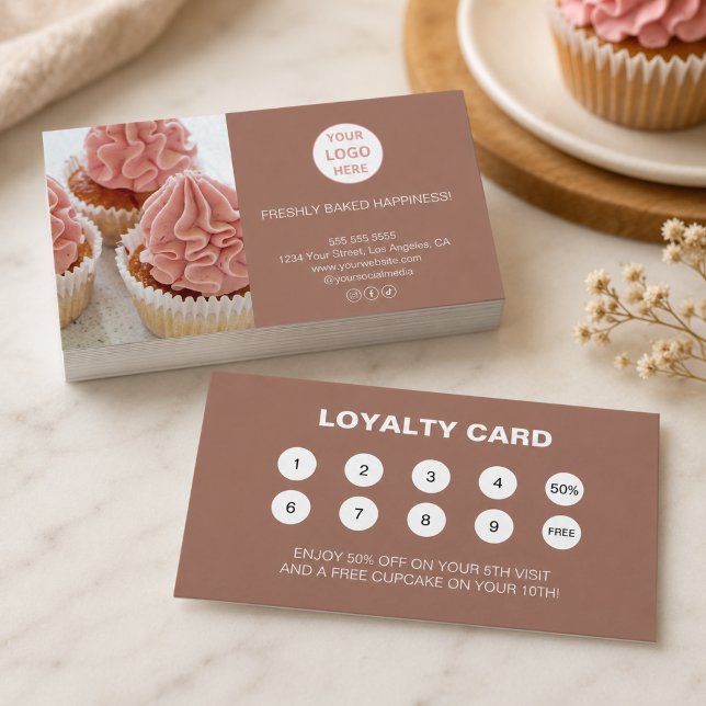 Bageri Logotyp Affärsbelöning Loajalitetskort Lojalitetskort (Bakery Logo Business Reward Loyalty Card)