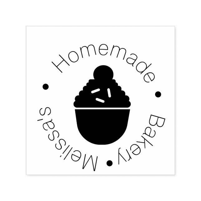 Bageri Logotyp Bakning Cupcake Strössel Bagare Självfärgande Stämpel (Design)