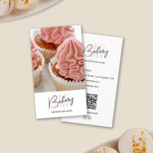 Bageri Monogram Logotyp Anpassad Foto QR Vit