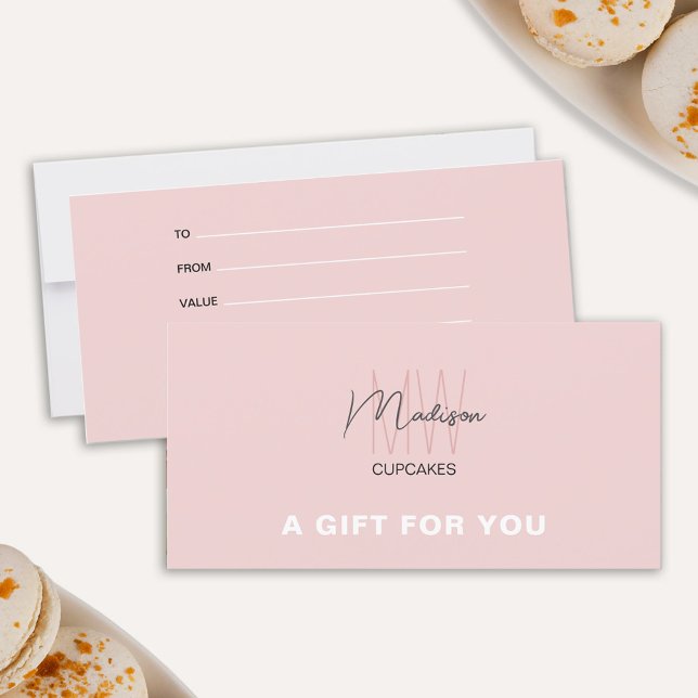 Bageri Monogram Logotyp Presentkort (Bakery Monogram Logo Business Gift Certificate)