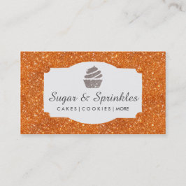 Bageri & orange glittervisitkortar för catering visitkort