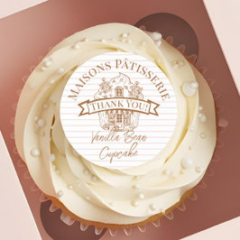 Bageri Order Tack Handritad Cupcake-butik Runt Klistermärke