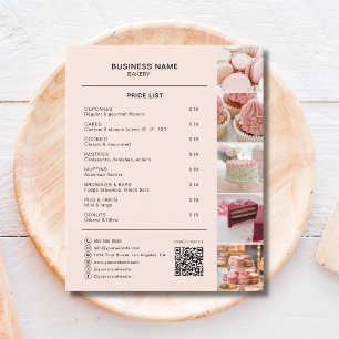 Bageri Prislista Foto QR Persika Flygblad