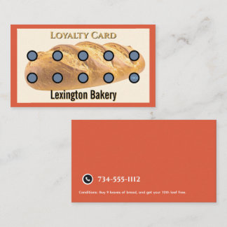 Bageri Punch Card | Bakverk Lojalitetskort Bröd Rö Visitkort