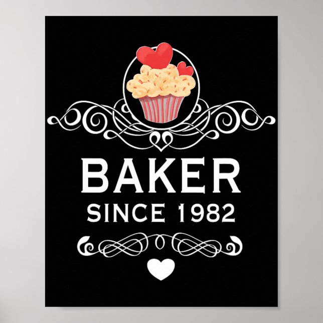 Bageri Sedan 1982 Cupcake 42-årsdag Mors Dag Poster (Framsidan)