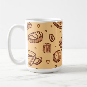 Bageri sömlöst mönster kaffemugg