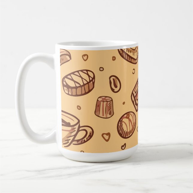 Bageri sömlöst mönster kaffemugg (Vänster)