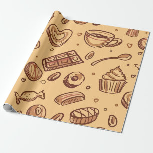 Bageri sömlöst mönster presentpapper
