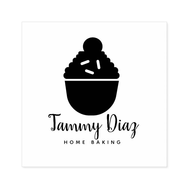 Bageri Sprinkles Konfettimuffins Bageri Logotyp Stämpel (Tryck)