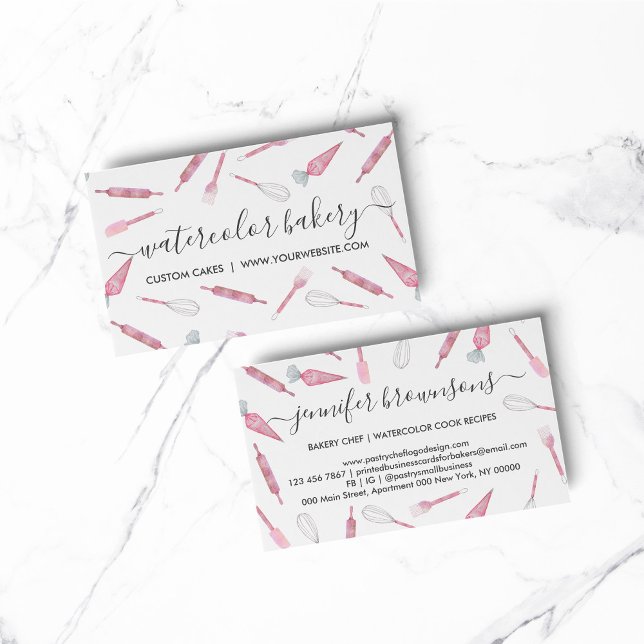 Bageriverktyg Hemlagat Visitkort (Bakery Utensils Homemade Business Card)