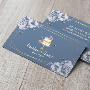 Bagerläder Chef Blue Flower och Bes Sweet Cake Visitkort