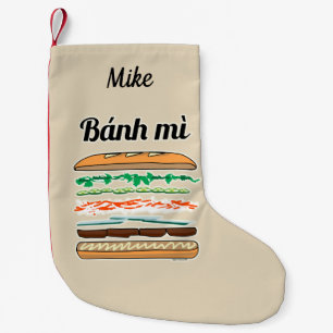 Bagett för Banh Mi vietnamesisk smörgåsfranskbr Liten Julstrumpa