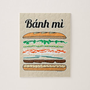Bagett för Banh Mi vietnamesisk smörgåsfranskbr Pussel