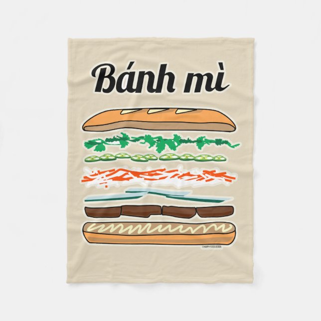 Bagett för Banh Mi vietnamesisk smörgåsfranskbröd Fleecefilt (Framsidan)