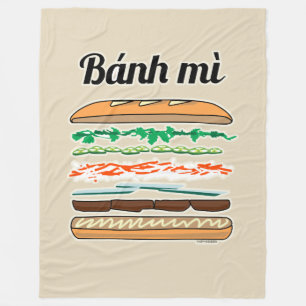 Bagett för Banh Mi vietnamesisk smörgåsfranskbröd Fleecefilt