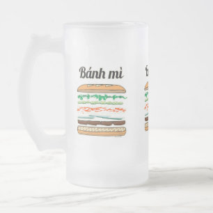 Bagett för Banh Mi vietnamesisk smörgåsfranskbröd Frostat Ölglas
