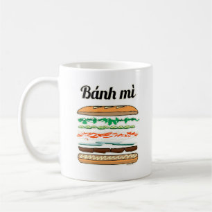 Bagett för Banh Mi vietnamesisk smörgåsfranskbröd Kaffemugg