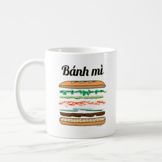 Bagett för Banh Mi vietnamesisk smörgåsfranskbröd Kaffemugg (Vänster)