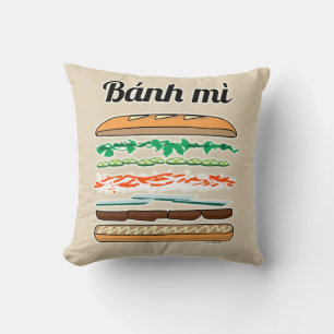 Bagett för Banh Mi vietnamesisk smörgåsfranskbröd Kudde