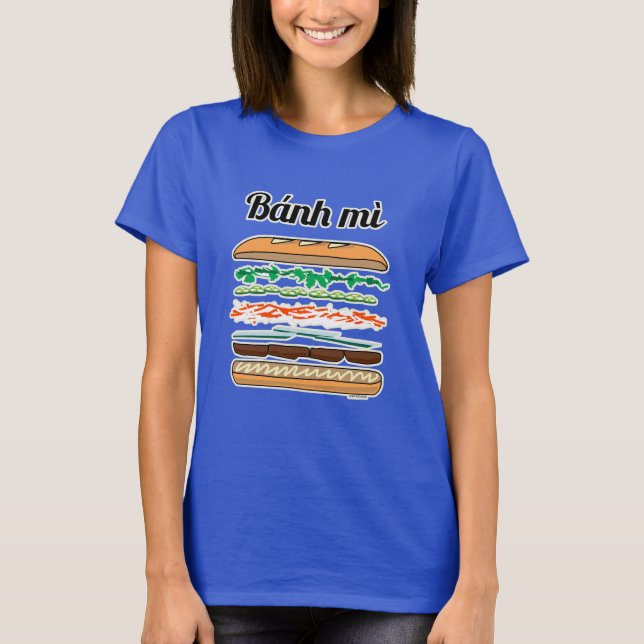Bagett för Banh Mi vietnamesisk smörgåsfranskbröd T Shirt (Framsida)