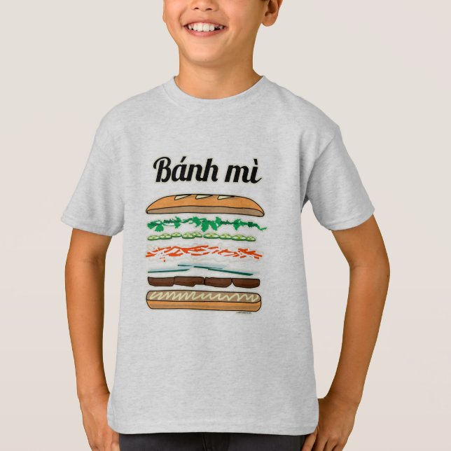 Bagett för Banh Mi vietnamesisk smörgåsfranskbröd T Shirt (Framsida)