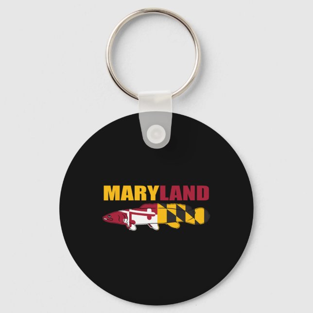 Bågfena fisk - Maryland State Flag Fiske  Nyckelring (Framsida)