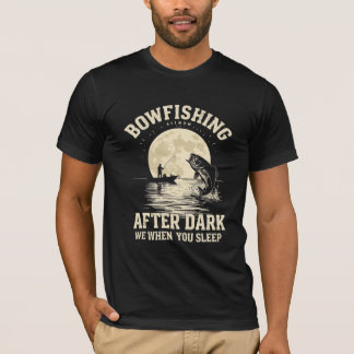 Bågfiske efter mörker Fiskemåne Silhuett T-Shirt
