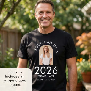 Bågformad bild Stolt pappa till 2026 års examen T- T Shirt