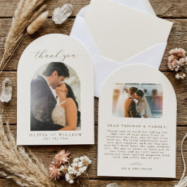 Bågformad Boho Minimalistisk Foto Bröllop Tacksamh Inbjudningar