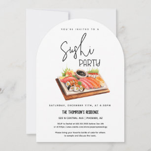 Bågformad Sushifest Alla Tillfällen Sushi Nattfest Inbjudningar
