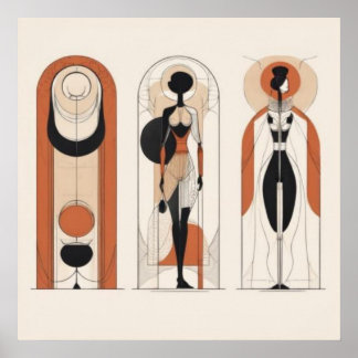 Bågformade Former — Geometrisk Feminim Väggkonst