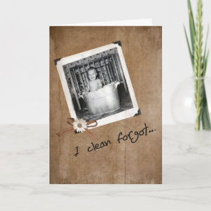 Bägge Birthda-baby i den gamla tvättande tuben Kort